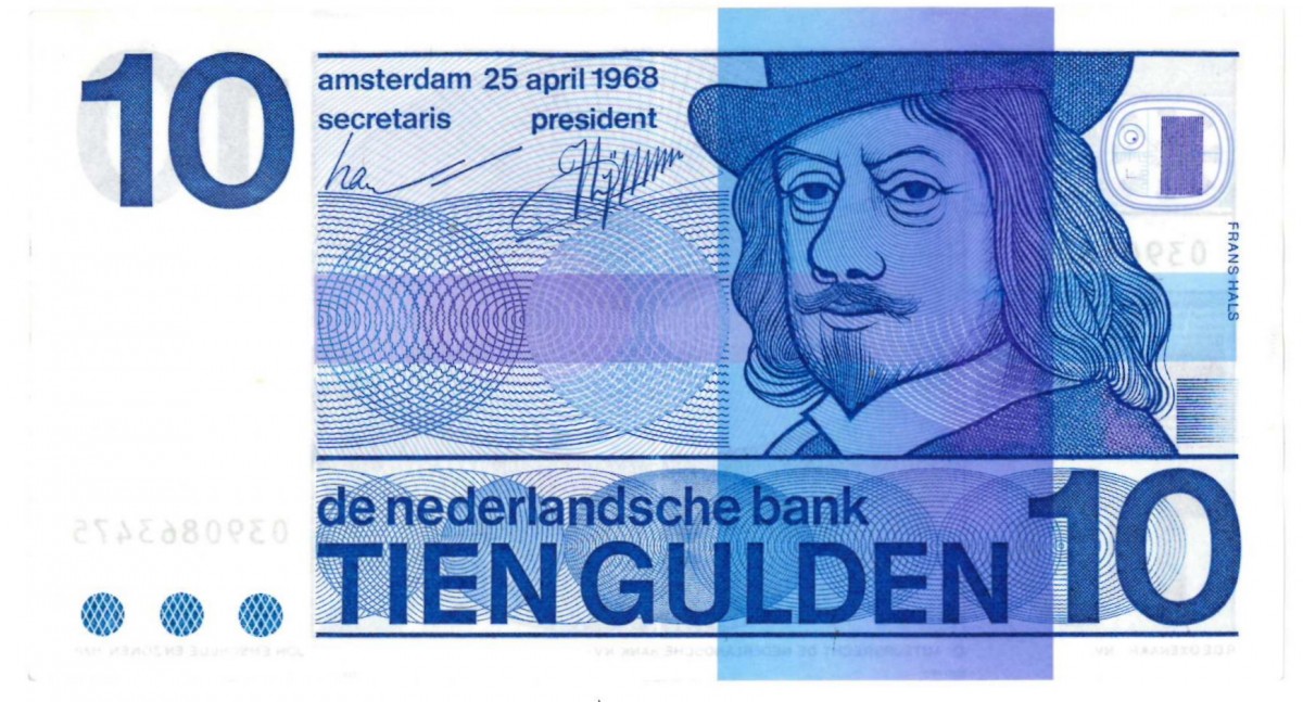 Nederland. 10 gulden. Frans Hals. Type 1968. - Zeer Fraai +.