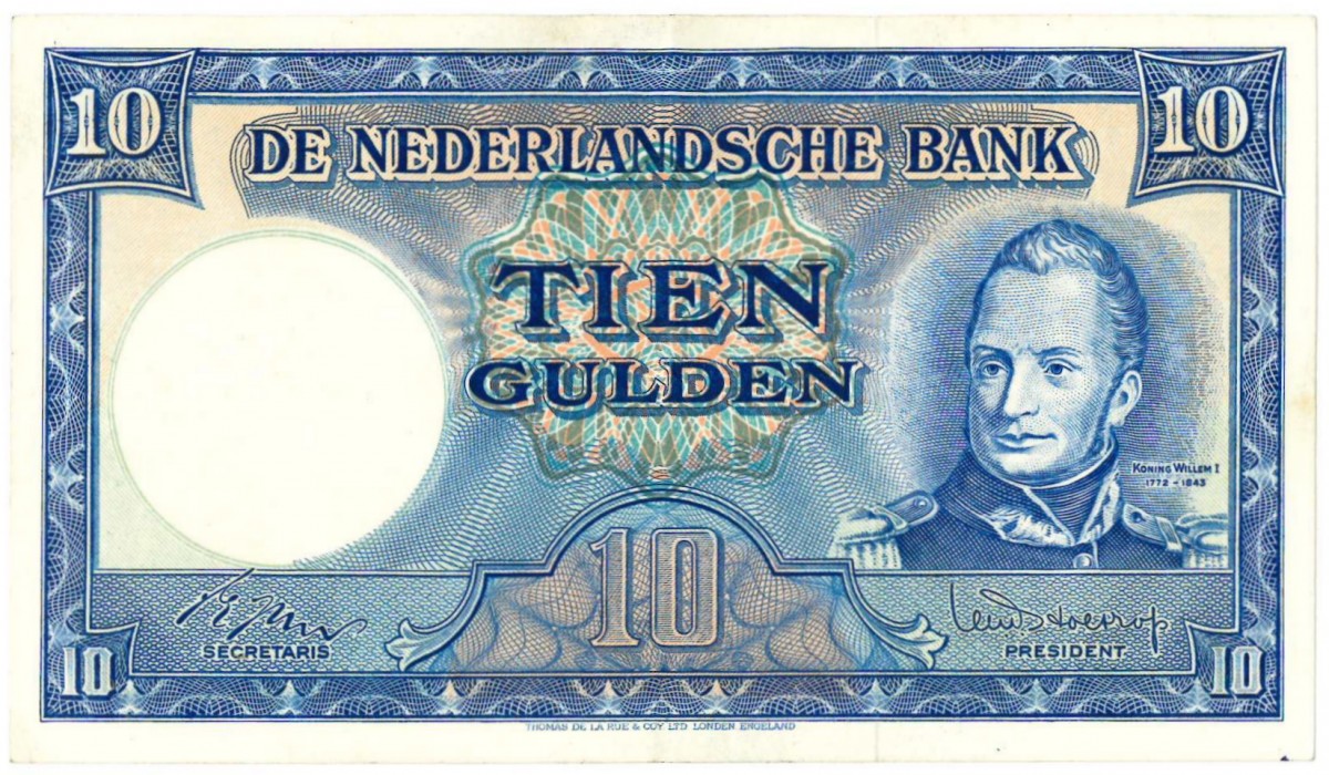 Nederland. 10 gulden. Koning Willem I. Type 1949 II. - Zeer Fraai +.