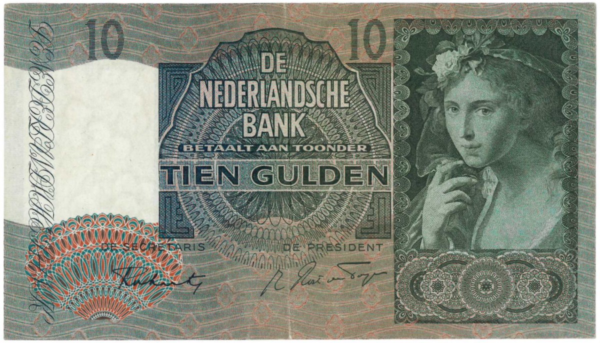 Nederland. 10 gulden. Zeeuws meisje. Type 1940 II. - Zeer Fraai.