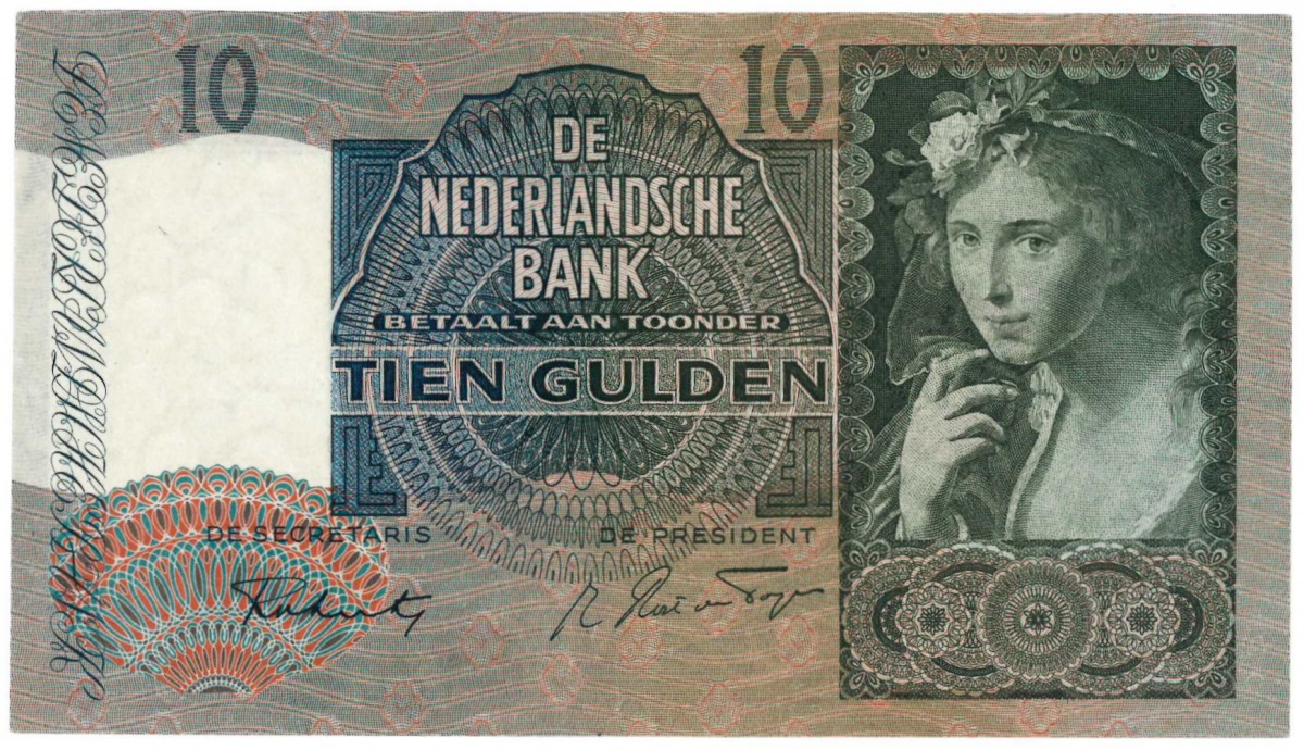 Nederland. 10 gulden. Zeeuws meisje. Type 1940 II. - Prachtig-.