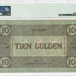 Nederland. 10 gulden. Arbeid en Welvaart II. Type 1921. - Nagenoeg UNC.