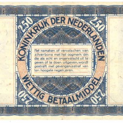 Nederland. 2½ gulden. Zilverbon. Type 1938. - Zeer Fraai +.