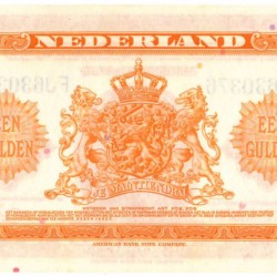 Nederland. 1 Gulden. Wilhelmina I. Type 1943. - Zeer Fraai/Prachtig.