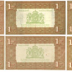 Nederland. 6x 1 gulden. Zilverbon. Type 1938. - Zeer Fraai +.