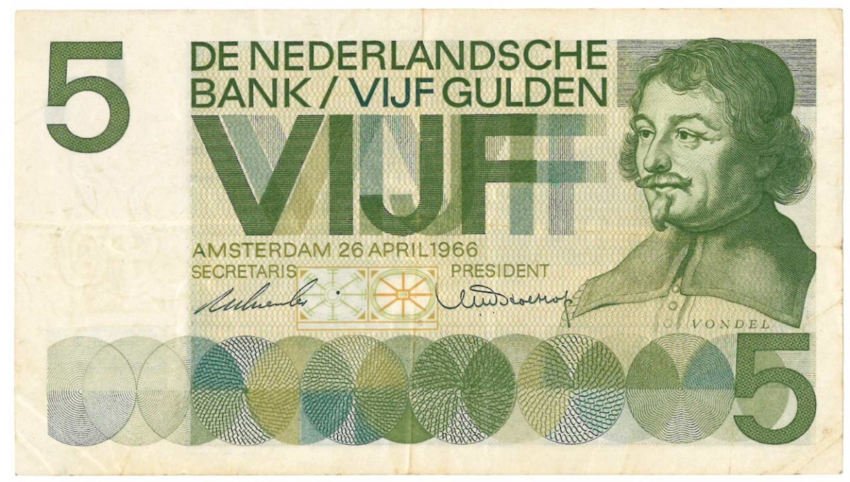 Nederland. 5 gulden. Vondel I. Type 1966. - Fraai +