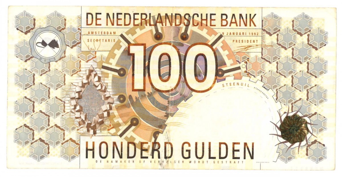 Nederland. 100 gulden. Steenuil. Type 1992. - Zeer Fraai -.