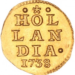 Bezemstuiver afslag in goud. Holland. 1738. Prachtig.