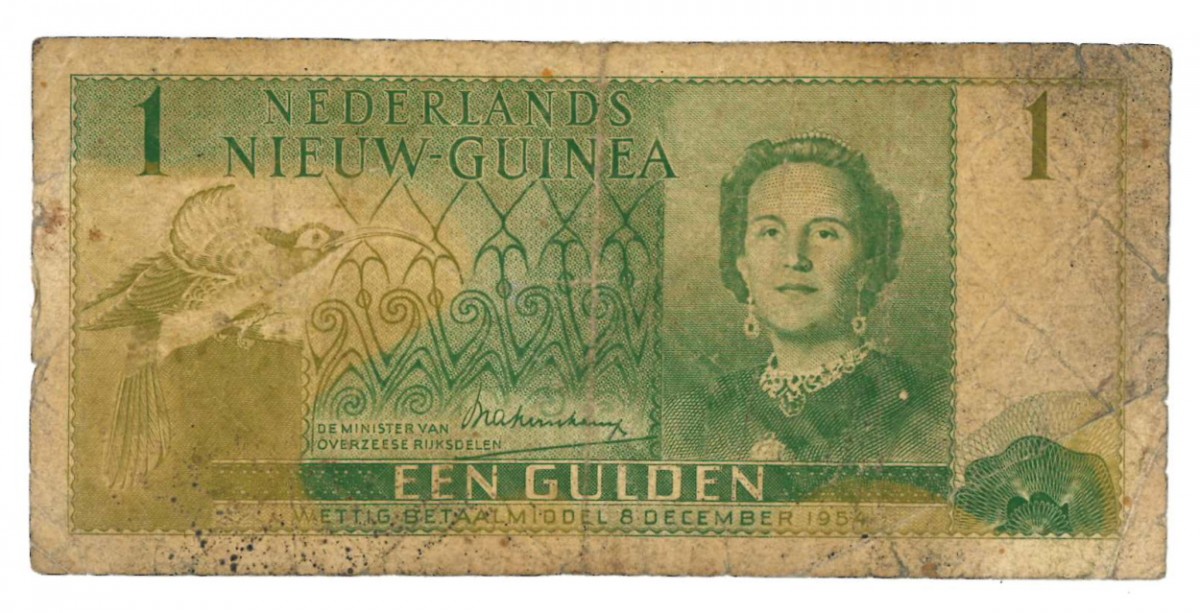 Nieuw-Guinea. 1 gulden. Juliana II. Type 1954. - Fraai -.