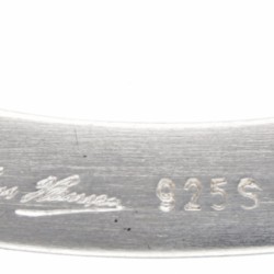 Bent Gabrielsen voor Hans Hansen zilveren modernistische ovale broche - 925/1000.