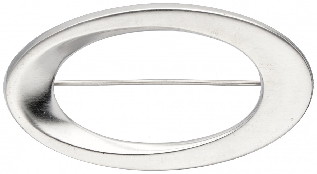 Bent Gabrielsen voor Hans Hansen zilveren modernistische ovale broche - 925/1000.