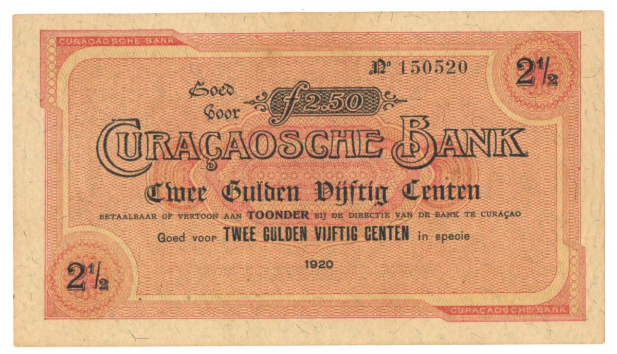 Curaçao. 2½ gulden. Type 1918-1920. - Nagenoeg UNC.
