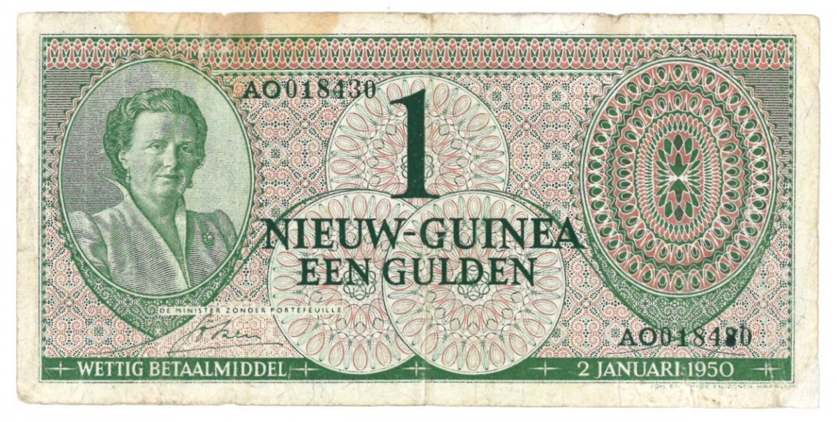 Nieuw-Guinea. 1 gulden. Juliana I. Type 1950. - Fraai / Zeer Fraai.