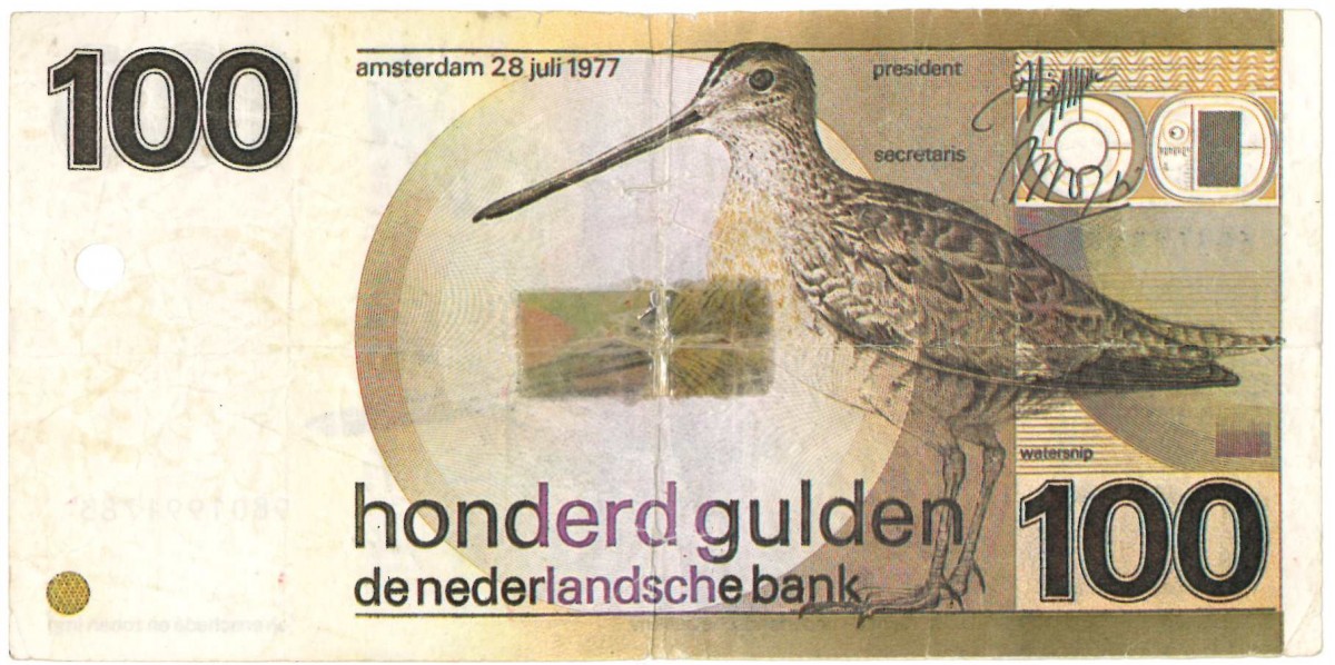 Nederland. 100 gulden. Vals. Snip. Type 1977. - Very Good.