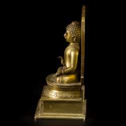 Een bronzen figuur van een Boeddha, Tibet, 20e eeuw.