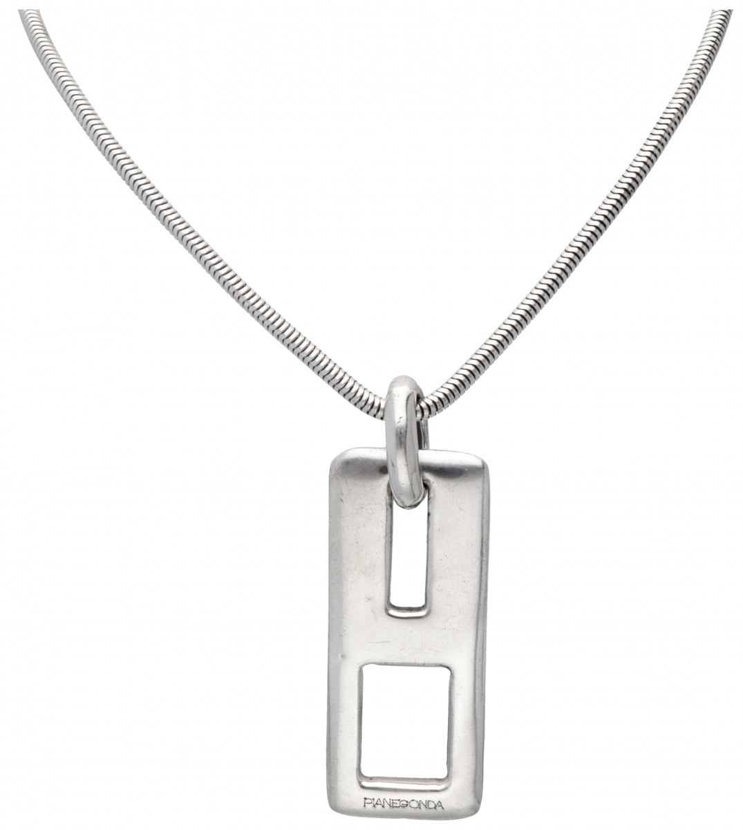 Zilveren Pianegonda Italiaans design collier met hanger - 925/1000.