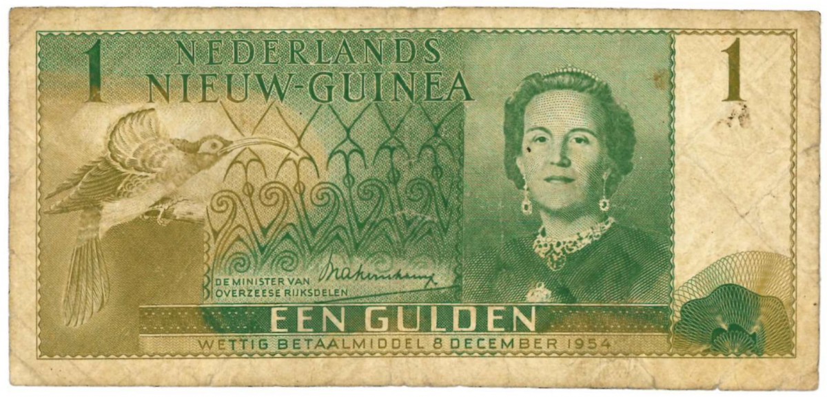 Nieuw-Guinea. 1 gulden. Juliana I. Type 1954. - Fraai / Zeer Fraai.