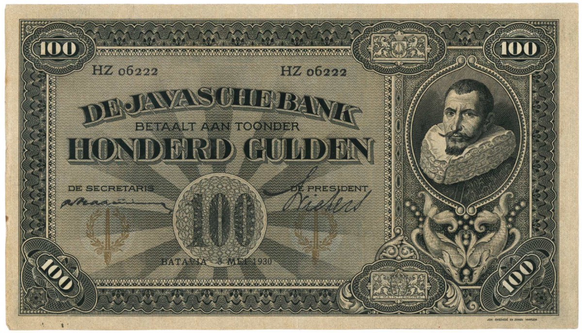 Nederlands Indië. 100 gulden. JPz Coen. Type 1924. - Zeer Fraai / Prachtig.