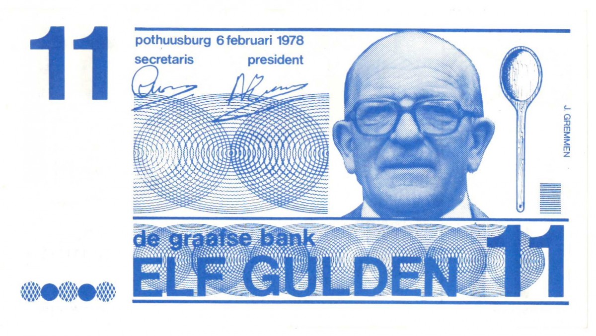 Nederland. 11 gulden. De Graafse Bank. Fantasiegeld. Type 1978, - Nagenoeg UNC.