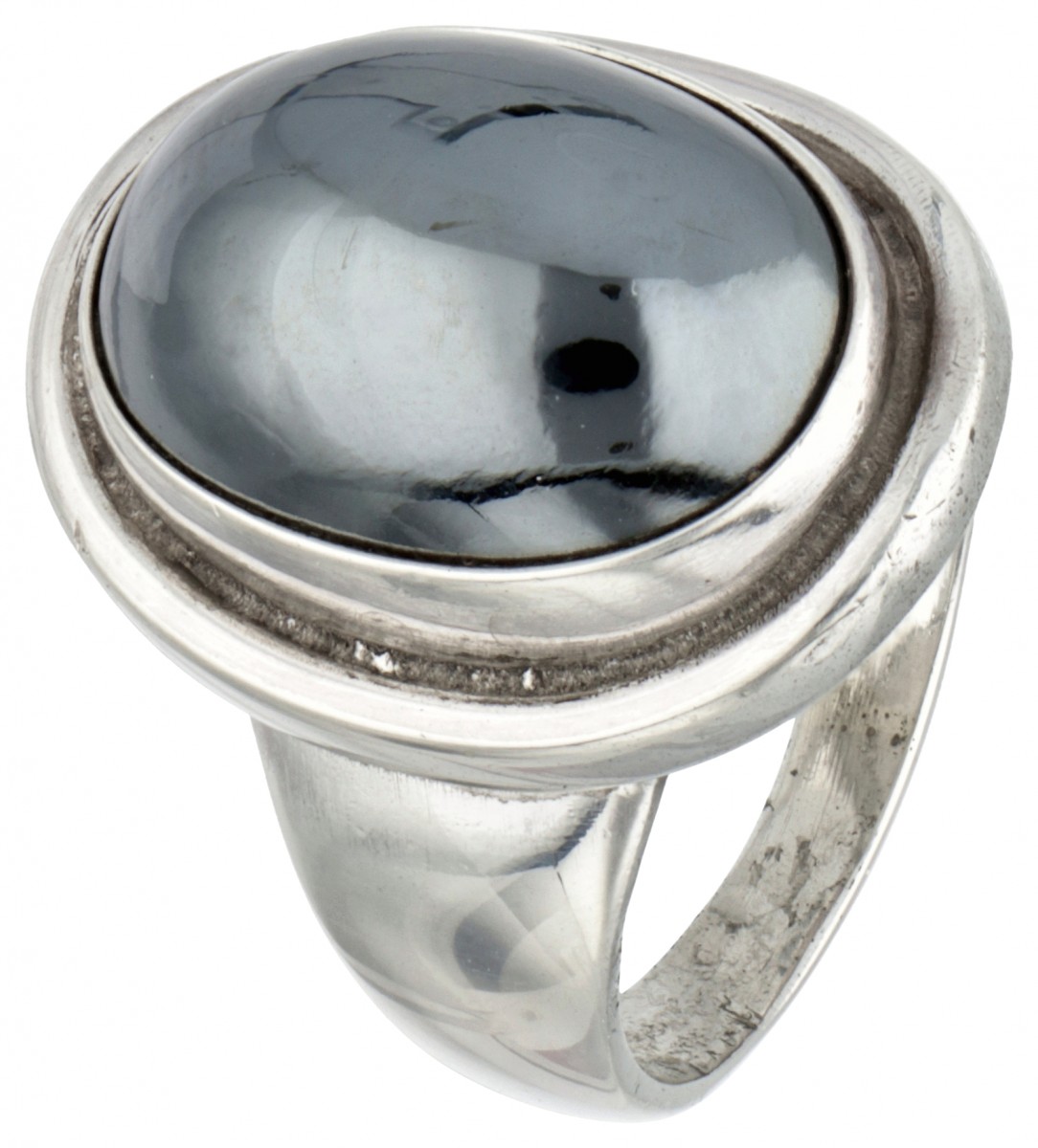 Harald Nielsen voor Georg Jensen no.46A zilveren ring bezet met hematiet - 925/1000.