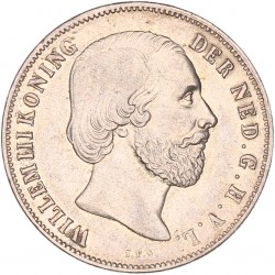 1 Gulden. Willem III. 1858. Prachtig.