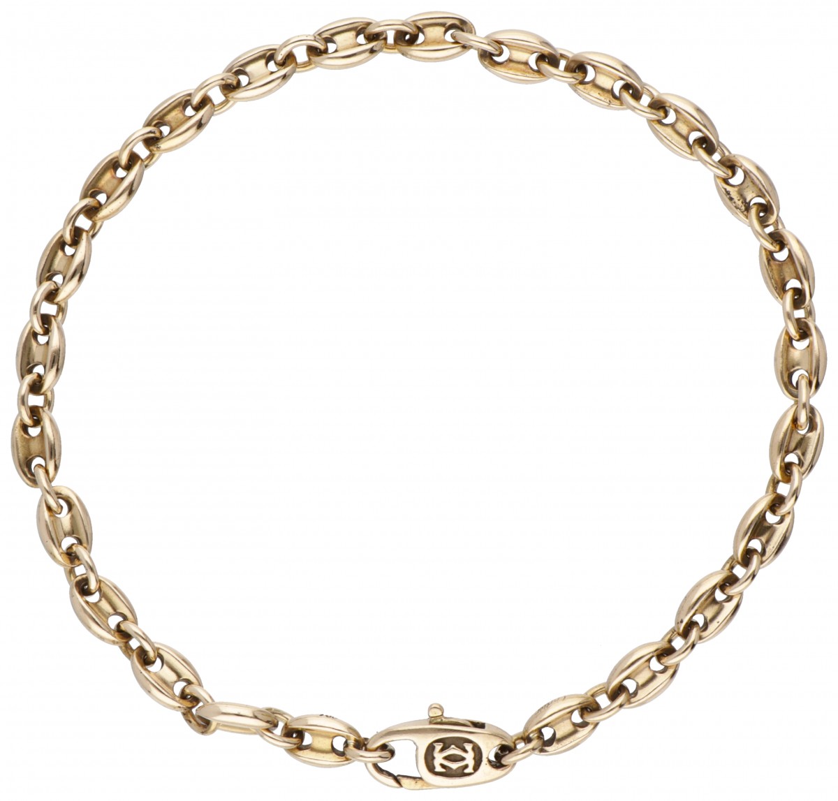 18 kt. Geelgouden vintage Cartier schakelarmband.