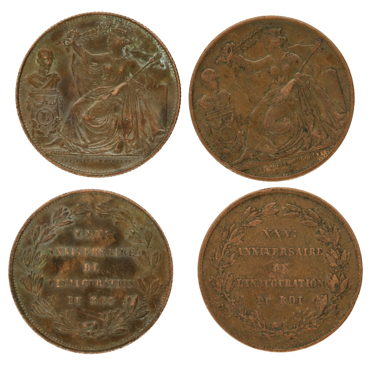 Belgium. Leopold I. Lot (2) 5 Centimes. 1856.