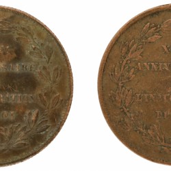 Belgium. Leopold I. Lot (2) 5 Centimes. 1856.