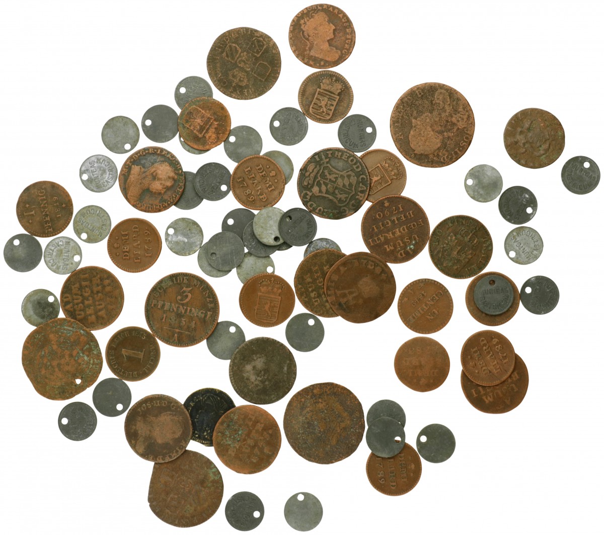 Belgium. Lot (73) Copper and Zinc Coins and tokens. 1789 - 1930.