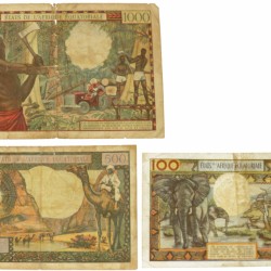 Equatorial African States. 100/500/1000 Francs. Banknote. Type 1963. - Good – Very fine.