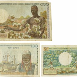 French Equatorial Africa. 50/100/1000 Francs. Banknote. Type 1957. - Very good – Very fine.