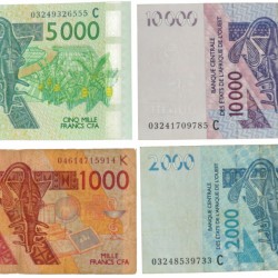 West African States. 1000/2000/5000/10000 Francs. Banknote. Type 2003. - Very good – Extremely fine.