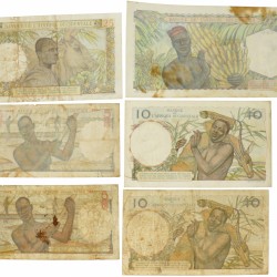 French West Africa. 2x5/2x10/25/50 Francs. Banknote. Type 1943-1953. - Good – Very fine.