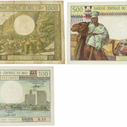 Mali. 100/500/1000 Francs. Banknote. Type 1970-1984. - Fine – Extremely fine.