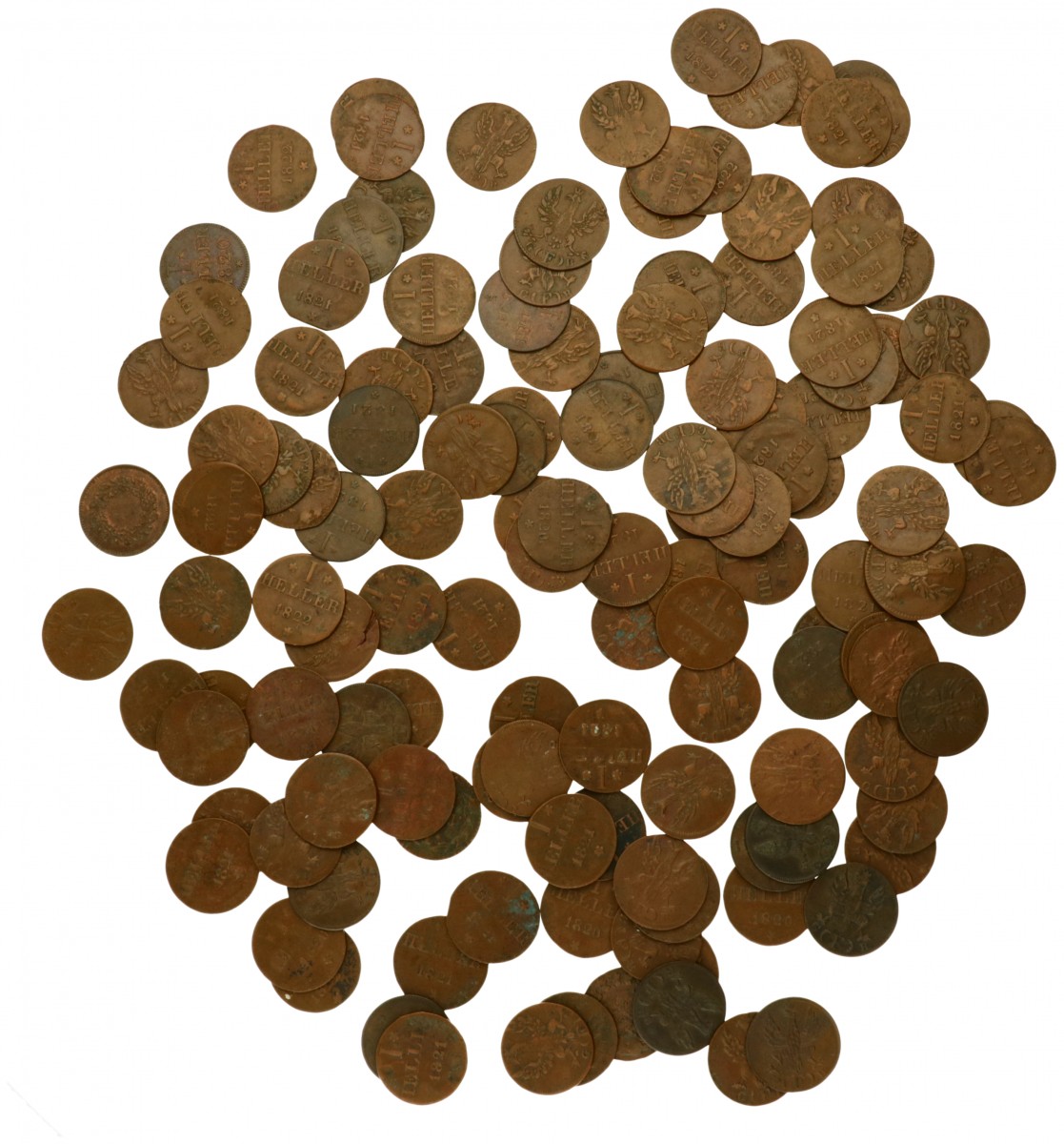 German States. Frankfurt. Lot (134) 1 Heller. 1820.