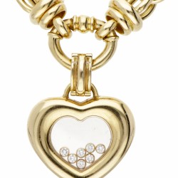 18 kt. Geelgouden Chopard collier met 'Happy Diamonds Heart' afneembare hanger.