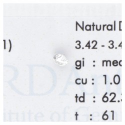 HRD-gecertificeerde briljant geslepen natuurlijke diamant 0.16 ct.