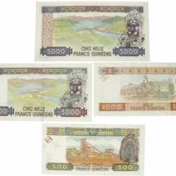 Guinea. 500/1000/2x5000 Francs. Banknote. Type 2006-2012. - Very fine.