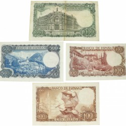 Spain. 2x100/500/1000 Pesetas. Banknote. Type 1965-1971. - Very fine.