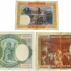 Spain. 100/2x1000 Pesetas. Banknote. Type 1925-1928. - Very good – Very fine.