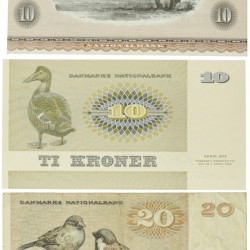 Denmark. 2x10 and 20 Kroner. Banknote. Type 1950-1972. - Very good – UNC.