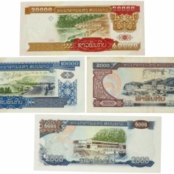 Laos. 2000/5000/10000/20000 Kip. Banknote. Type 1997-2002. - Very fine – UNC.