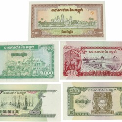 Cambodia. 100-2000 Riels. Banknote. Type 1998. - Extremely fine / UNC.