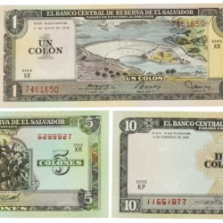 El Salvador. Lot 3 notes. Banknote. Type 1990. - UNC.