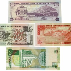 Honduras. Lot 4 notes. Banknote. Type 1993. - UNC.