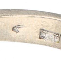 14 kt. Witgouden rozetring bezet met ca. 0.96 ct. diamant en ca. 5.13 ct. natuurlijke roze toermalijn.