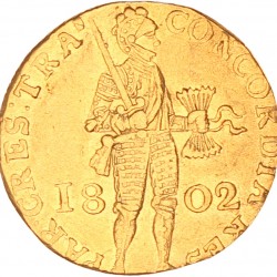 Gouden dukaat. Utrecht. 1802. Zeer Fraai +.
