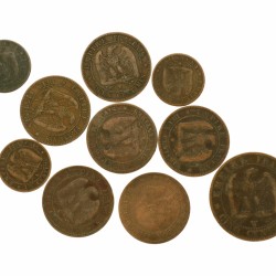 France. Napoleon I. Lot (10) 1 Centime - 5 Centimes. 1854 - 1862.