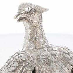 Tafelstuk fazant zilver.