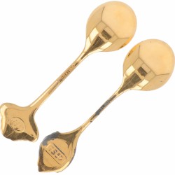 (2) delig lot jaarlepels "Robbe & Berking" zilver.