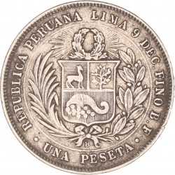 Peru. 1 Peseta. 1880.